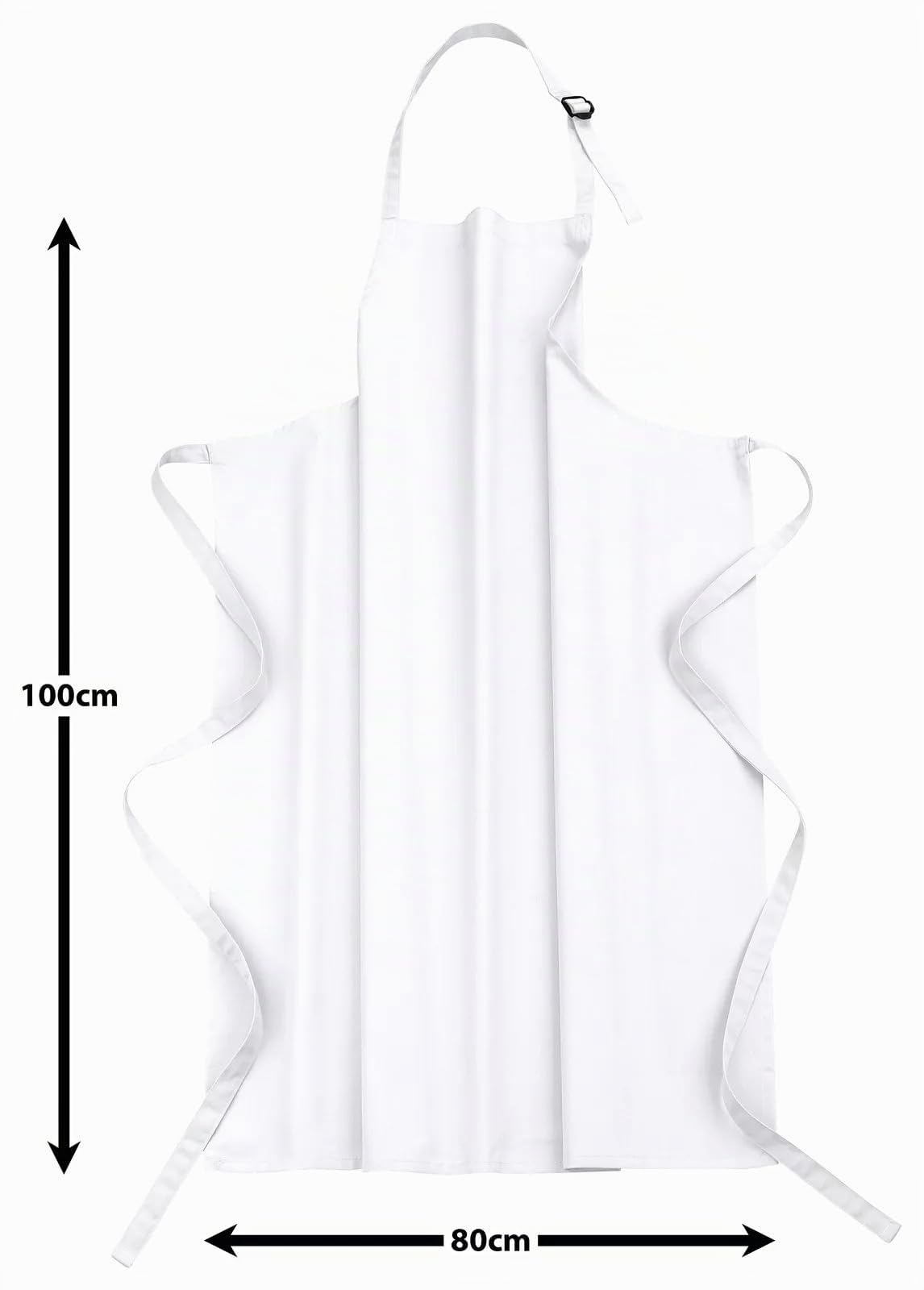 DESERMO Premium Latzschürze 100x80cm (LXB) - Verstellbare Küchenschürze für Frau & Mann – Kochschürze aus 100% Baumwolle - 210g/m²(Weiß)