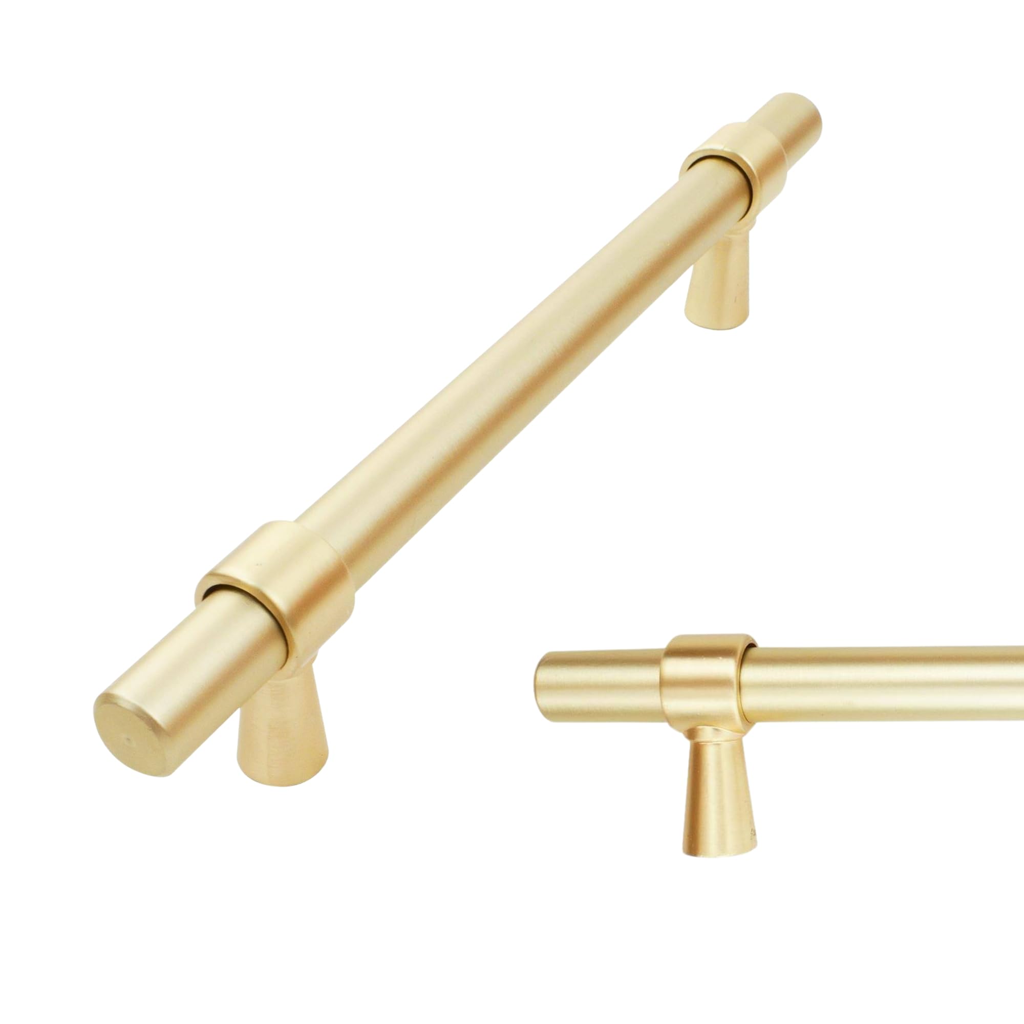 keypak 10 Pack Brushed Brass Smooth Kitchen Cupboard Handles 128mm