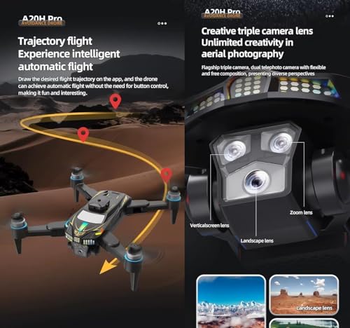 Image of dRoNe wItH hD DuAl cAmErA BrUsHlEsS MoToR, oNe cLiCk tAkEoFf /lAnDiNg FlIp rOlLiNg gEsTuRe cOnTrOl wI-Fi cAmErA ReMoTe cOnTrOl -X DrOnE (T6 PRO)