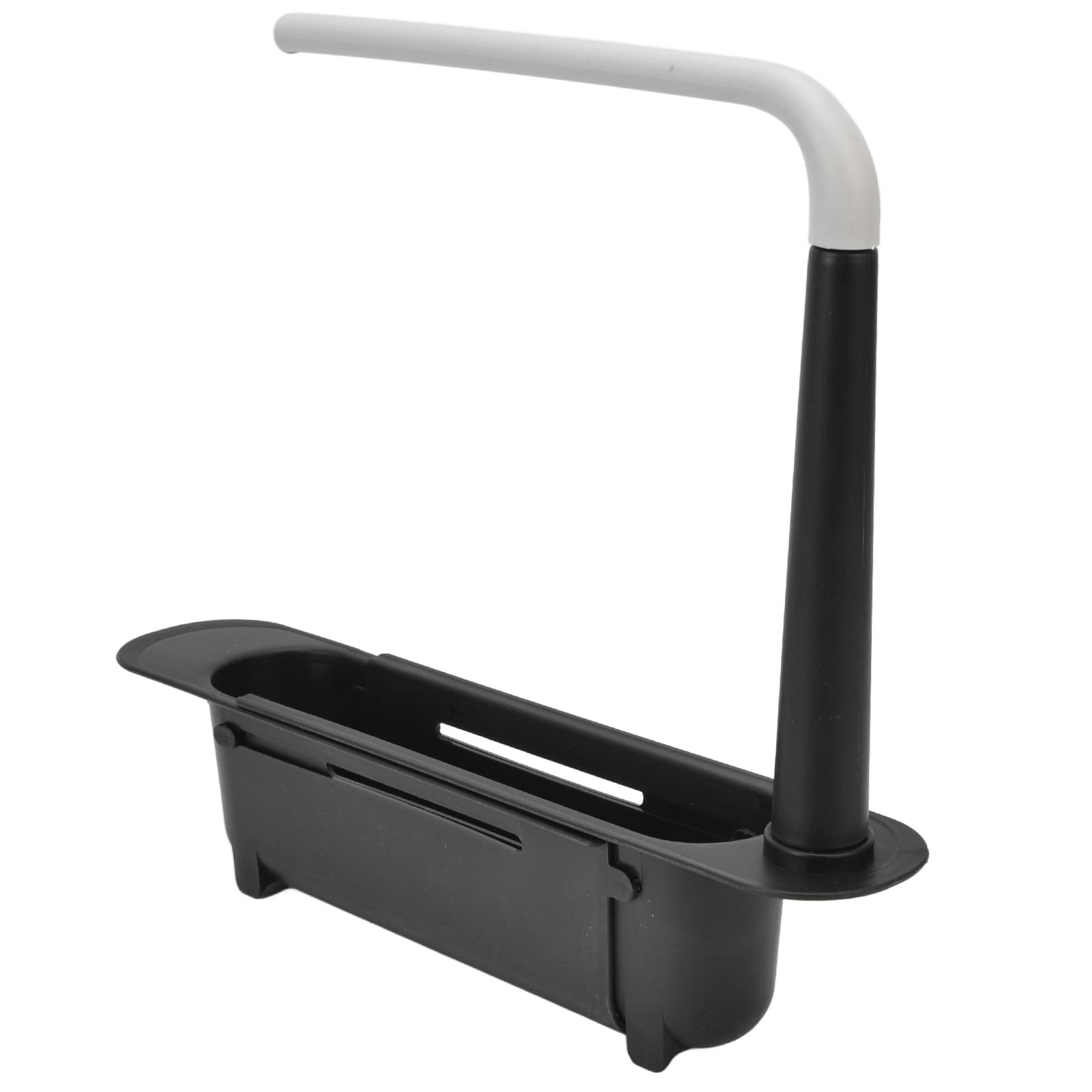 Telescopic Sink Storage Rack, Length Freely Adjustable Large Capacity PP Expandable Sink Organizer Sink Storage Rack Holder for Kitchen Sink (Black)