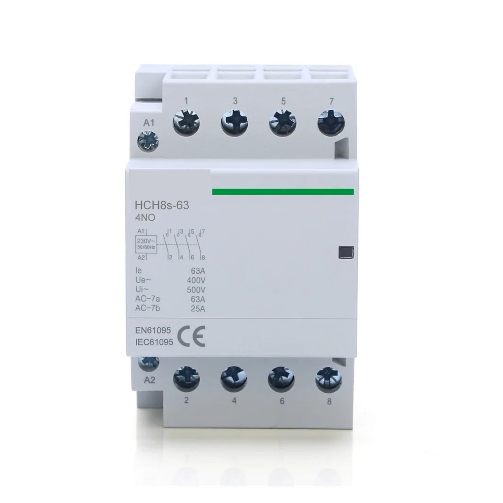 Contacteur modulaire 40A 4P 63A 4NO 4NC 2NO2NC 220V 110V 120V 24V domestique Type de rail DIN 50/60Hz (4P 63A 2NO2NC DC24V)