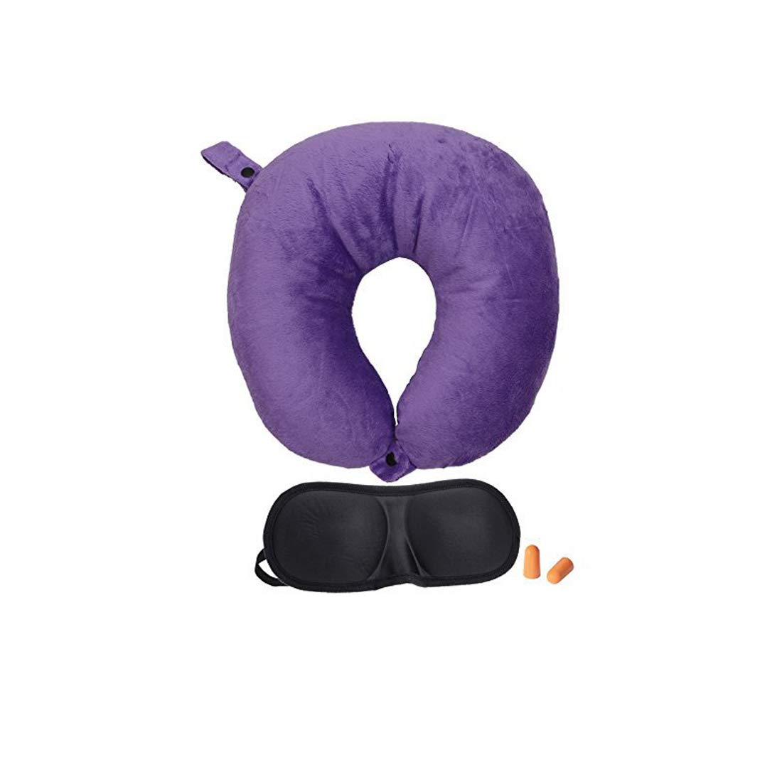 Store2508 Spungee Microbeads Travel Neck Pillow with Eye Mask & Ear Plugs (Purple)-image-11