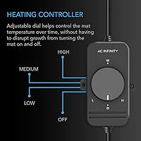 Vista 3 de AC Infinity SUNCORE S3 - Alfombrilla impermeable para plántulas con controlador de calor de 10 x 20.75 pulgadas, almohadilla térmica