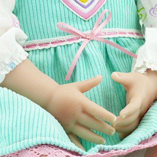 YIHANGG Reborn Baby Puppen Handgemachte Lebensechte Realistische Silikon Vinyl Baby Puppe Weiche Simulation Grüne Prinzessin Kleid 20 Zoll 50 cm Augen öffnen Mädchen Lieblingsgeschenk – Bild 6