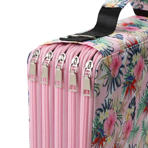 Image of 500 Individual-Slot Colored Pencil Organizer with Zipper - Durable Fabric Art Storage Bag for Painters and Artists