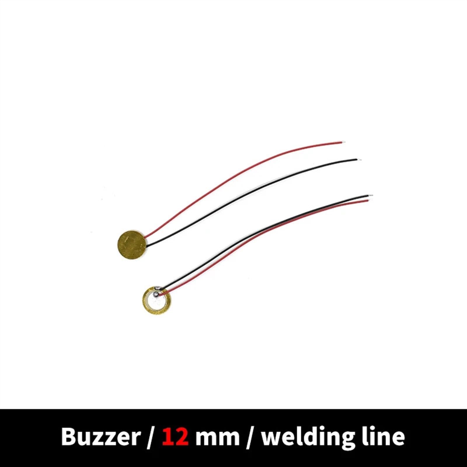 WUZDPRCJ 10pcs 12/15/18/20/27/35MM/50MM Buzze Piezoelectric Piezo Ceramic Copper Sheet Sounder Sensor Trigger Drum Disc with Copper Wire(12MM)
