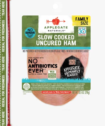Applegate, Natural No Sugar Slow Cooked Uncured Ham Family Size, 10.5oz