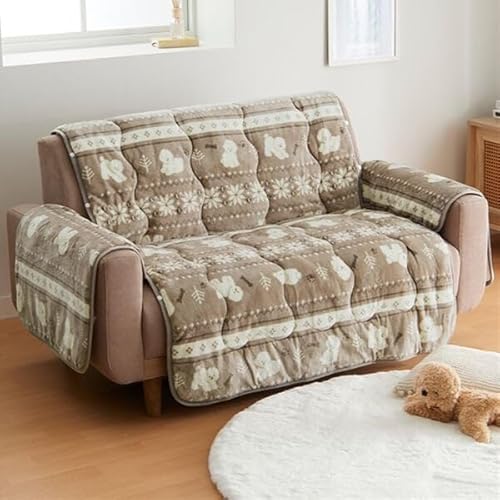 ベルーナ(BELLUNA) ソファカバー あったか フランネル 厚手 北欧柄 吸湿発熱 蓄熱 抗菌防臭 寒さ対策 暖かい 冬用 柄 ボリュームタイプ ふわふわ とろける 滑り止め付 ズレにくい 節電対策 取り付け簡単 中綿入り 多機能 なめらか フランネル