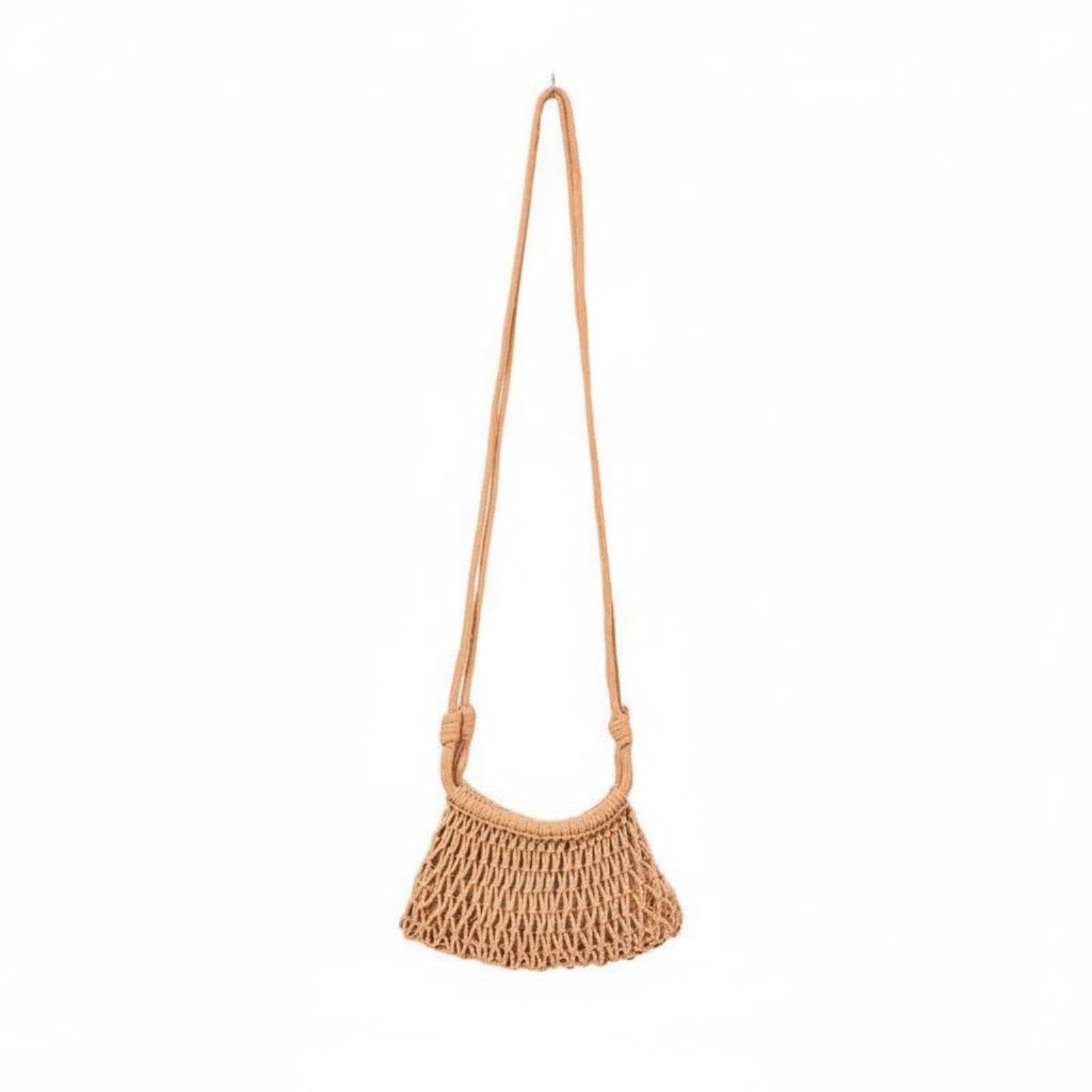 Hollow Net Bag Beach Resort Aesthetic Woven Phone Unfastened Bag Mesh Design Summer Straw Purse for Holiday, Travel Brown|Clothing Shoes & Accessories| Womens Handbags & Bags-image-12