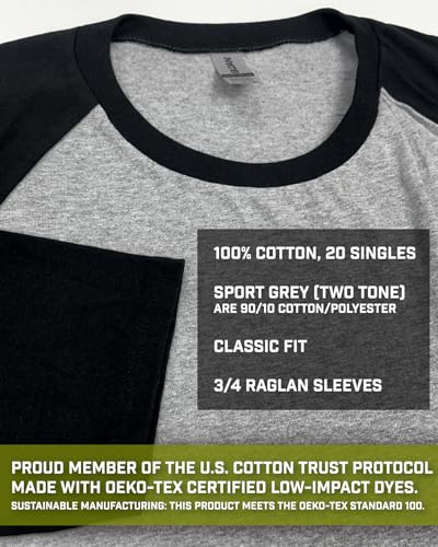 Gymish Lifestyle Skull Plate Raglan Workout T-Shirts for Men 3/4 Sleeve Body Building Shirt4