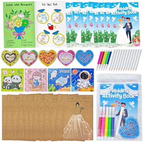 Cinrobiye 84 Pcs Wedding Coloring Books Activity Set for Boys