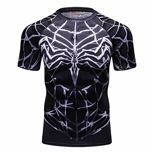 Cody Lundin Printer Spider Hero Logo Maschio Manica Corta T-Shirt Fitness Cosplay Uomo Top Colore: B. L