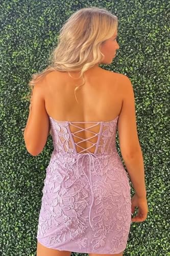 Xijun Lace Short Homecoming Dresses for Teens Strapless Tight Backless Prom Dress Mini Cocktail Party Gowns4