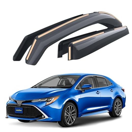 Goodyear Shatterproof in-Channel Window Deflectors for Toyota Corolla 2020-2023 Sedan, Rain Guards, Window Visors for Cars, Vent Deflector, Car Accessories, 4 pcs - GY003451LP