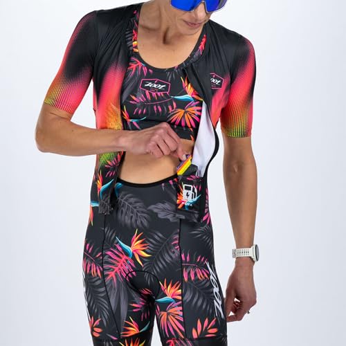 Zoot Traje de corrida feminino LTD Tri Aero Fz, manga curta, aerodinâmico, ciclismo, corrida, nataçã