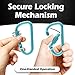 Gold lion gear Aluminum Carabiner w/Lock - 3 Inch | D Shape Heavy Duty Buckle Carabiner Clips | Small Carabiner Clip (10 Pk Multicolor Carabiners)