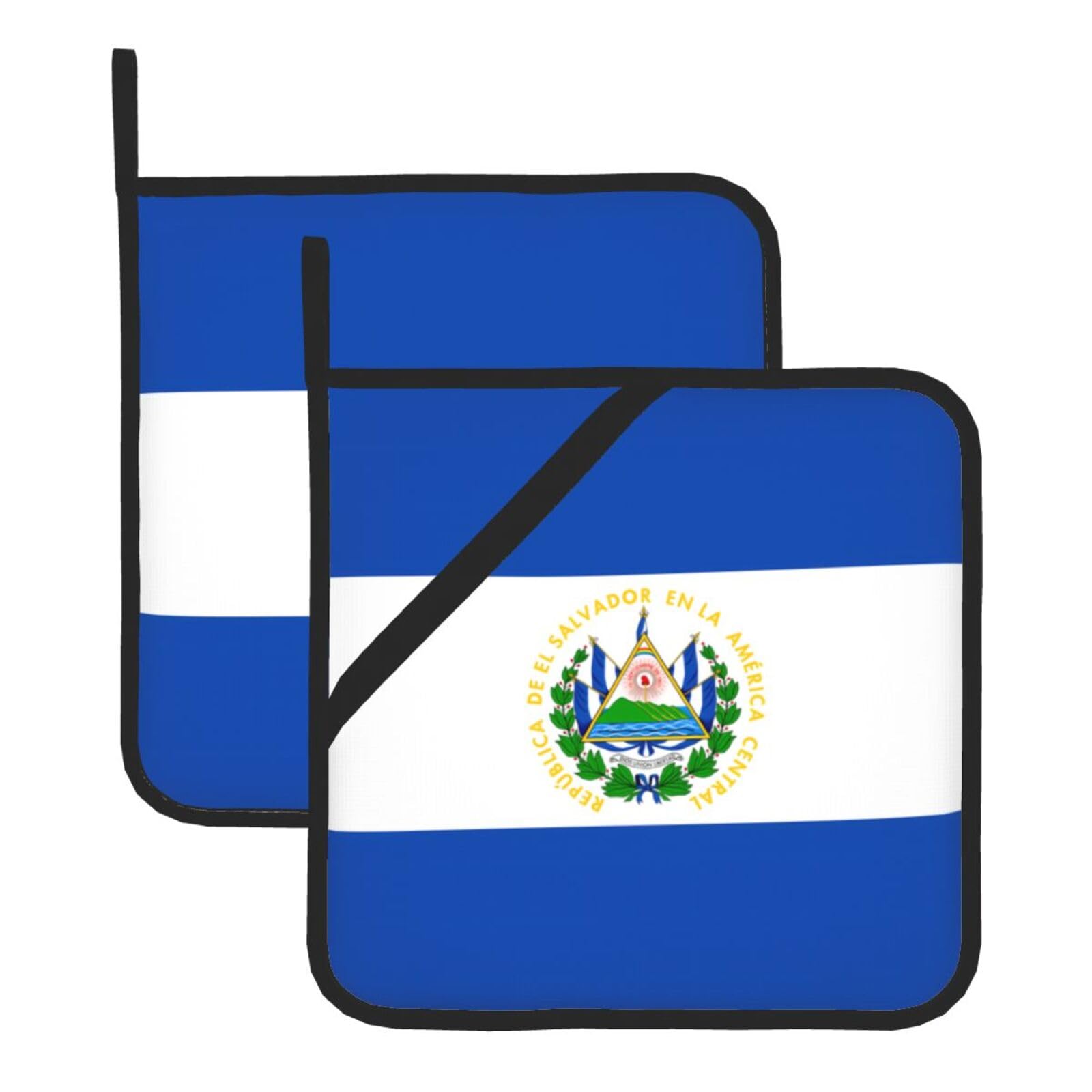 El Salvador Square Heat Resistant Trivet Set Thick and Durable for Baking Barbecue Cookware Oven