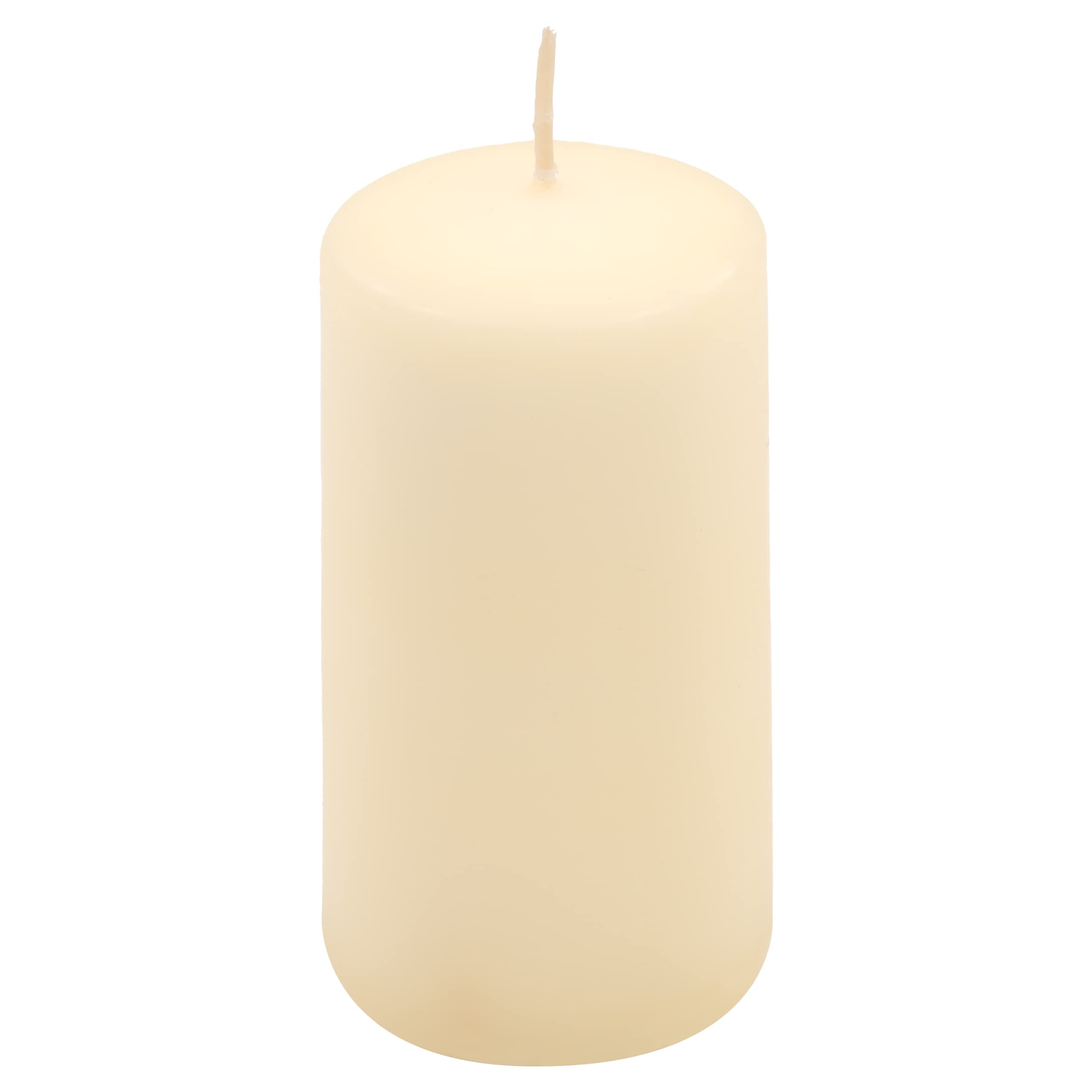 Stumpenkerze creme Höhe 10 cm Ø 5 cm lange Brenndauer Rund-Kerze Säulenkerzen Kerzen-Deko Tafelkerzen Weihnachts-Kerzen Hochzeits-Deko (16)