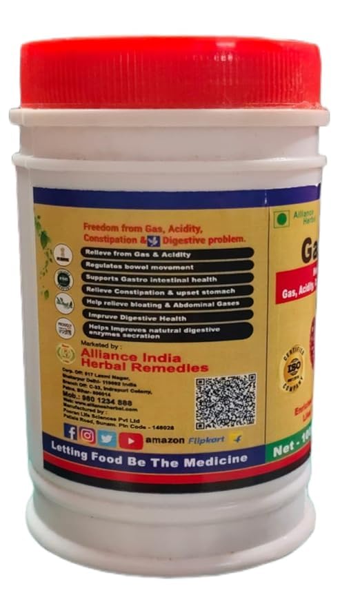 Image of GASO - OFF CHURAN l Herbal Gas & Acidity CARE CHURAN (Powder) 100 gm l Eases constipation & Bowel movement, Abdominal gas,hyperacidity l 10 Herbs Natural Digestive Fakki (Pack Of 2)