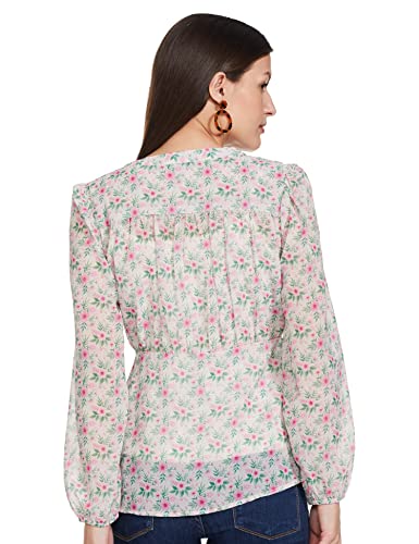 Image of Amazon Brand - Eden & Ivy Women's Georgette V-Neck Long Sleeve Regular Fit Shirt Top (Available in Plus Sizes)