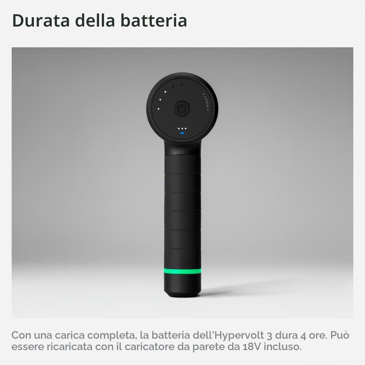 Hyperice Hypervolt 3 – Pistola per massaggio a percussione portatile con tecnologia QuietGlide | 5 velocità, 5 testine intercambiabili