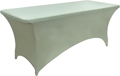 Miniatura 84 de Paquete de 2 Cubiertas de Mesa de Spandex Negro de 6 pies para Mesas Plegables Rectangulares Estándar - Manteles Elásticos Resistentes a las Arrugas