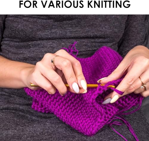 Image of All-in-One Crochet and Knitting Set with Multiple Needle Sizes, Hooks, Accessories, and Case - Ideal for Beginners and Advanced Crafters - Ergonomic Design & Easy to Use,multicolor (Aluminium Crochet Hooks)
