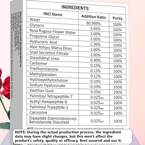 2.3% Hyaluronic Acid Serum for Face with 5% Rosa Flower Water Deep Moisturizing Anti-Wrinkle(3Pack-Each 15g) — view 2