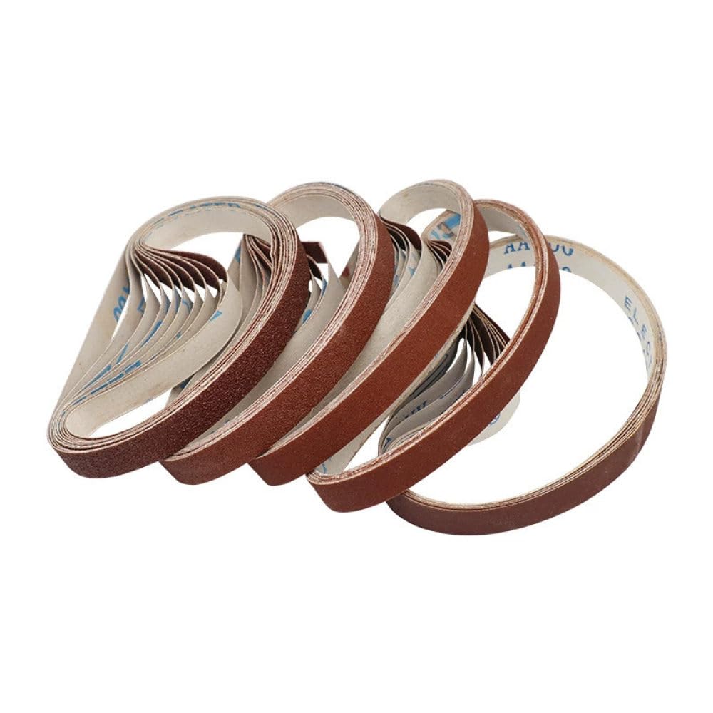 taśma szlifierska, zestaw 10 sztuk 520x20mm taśmy szlifierskie P40 - P600 taśma ścierna do drewna miękkiego metalu szlifowanie polerowanie, 120# (Size : 100#)