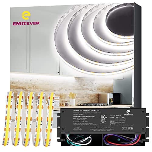 Cinta LED EMITEVER Blanco Frío 32.8ft DC 24V 4800 LEDs miniatura 1