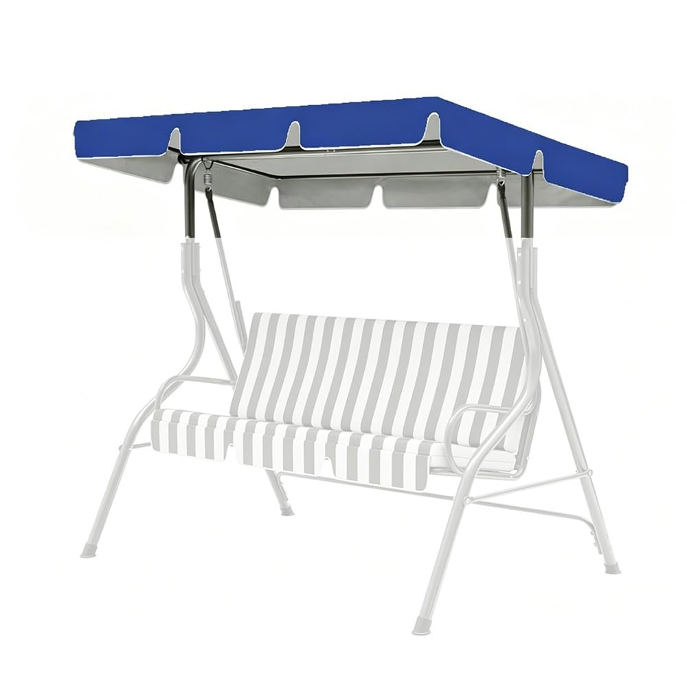 BEWEGNLNHK 2-3 Outdoor Swing Canopy Replacement Cover, Waterproof Swing Canopy Replacement Cover 56x47in 65x45in 75x52in 77x49in 98x73in Garden Swing Seat Canopy Cover(Blue,190x132cm/75x52in)