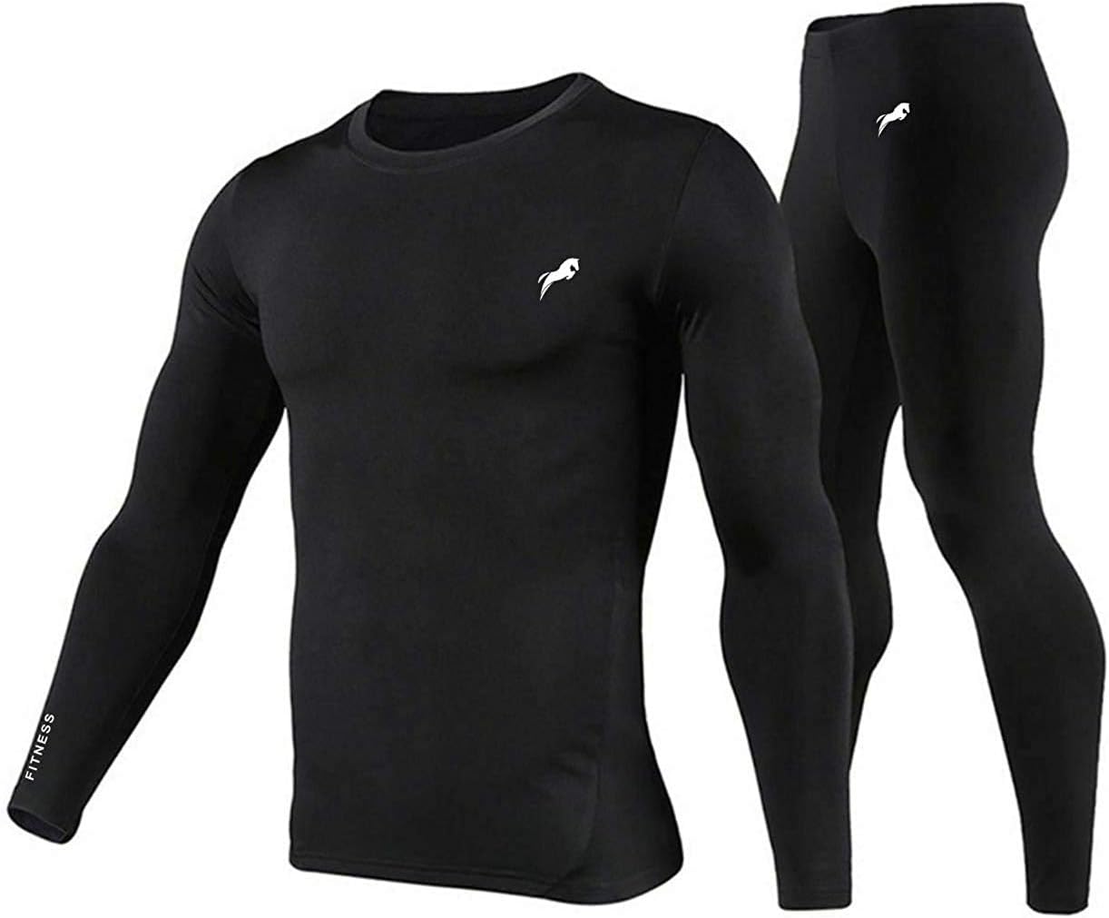 Men Cool Dry Compression T-Shirt & Lower for Athletic Workout and Running