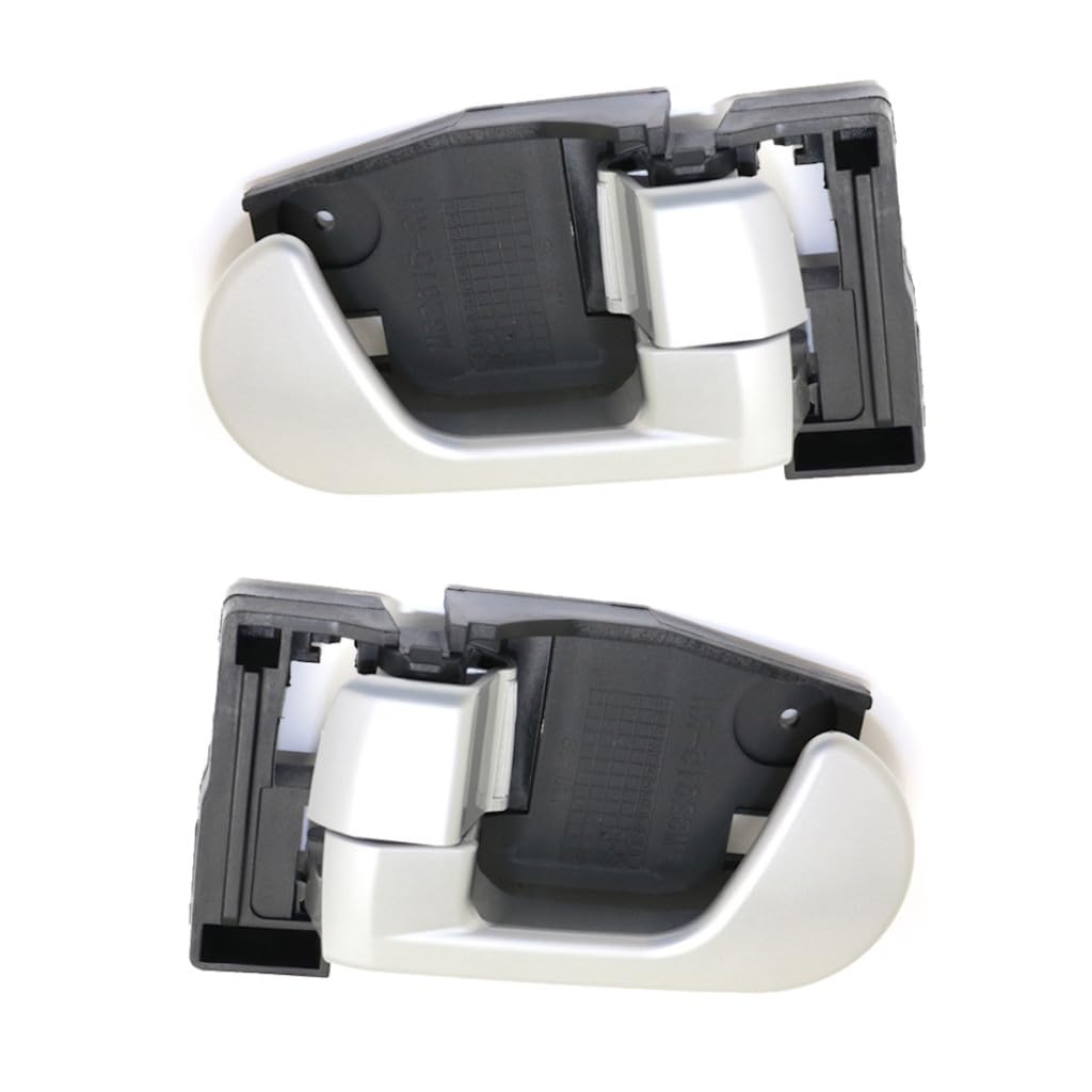 For Mitsubishi Galant 2004-2012 Interior Door Handle Driver and Passenger Side | Pair | Front or Rear | Silver | Plastic | w/Door Lock Button | All Submodels | MI1352118, MI1353118