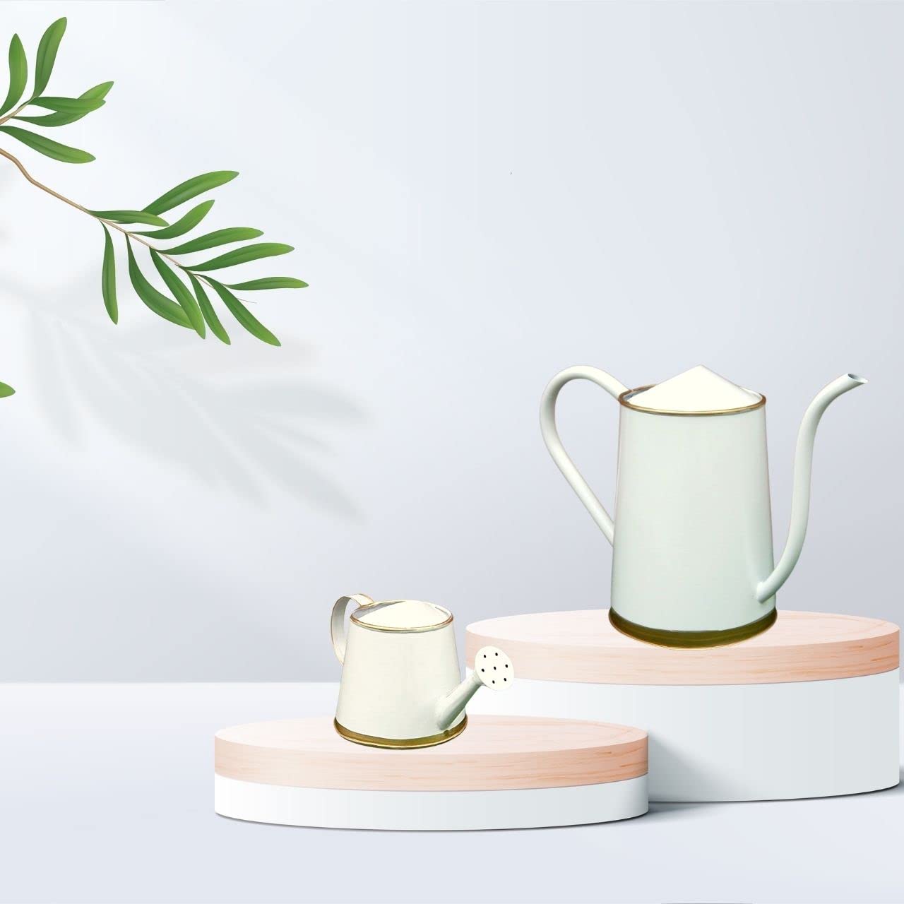 ecofynd 2 Pack Metal Watering can for Plants, Garden Water can for Kids, Flower Watering Pot for Home Gardening, Color - White, Size - 1.5, 0.25 Litre (B0B7RCVQH5) Amazon Price History, Amazon Price Tracker