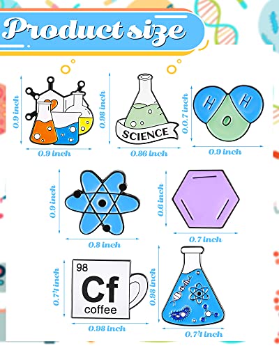 image for Taiyin 15 Pcs Science Enamel Pin Set for Kids Cute Kawaii Lab Enamel P