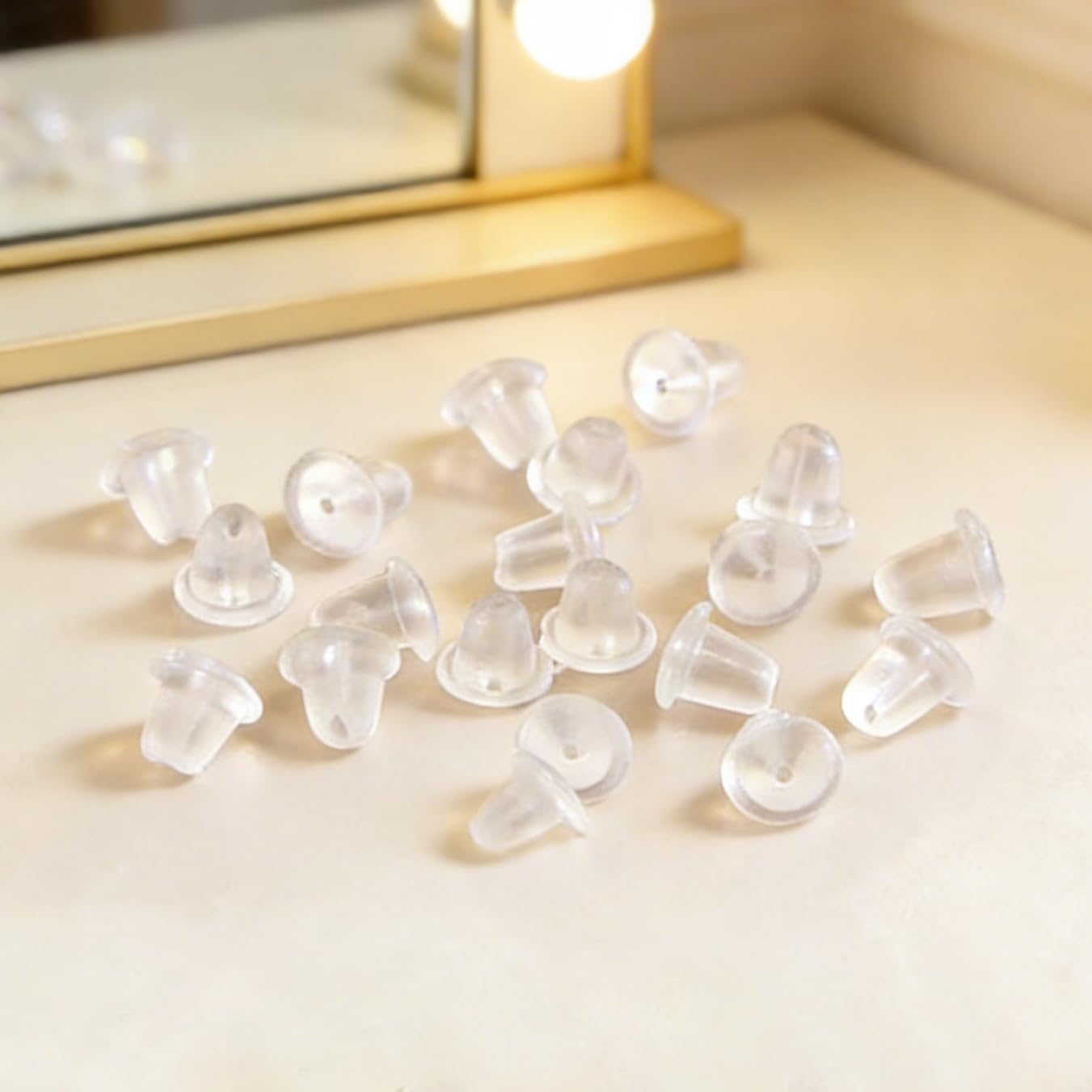 288 piezas 6 estilos de cierres transparentes para aretes, tapones de bala de silicona hipoalergénicos para orejas sensibles, joyería DIY y reparación de aretes, con caja de almacenamiento — view 2