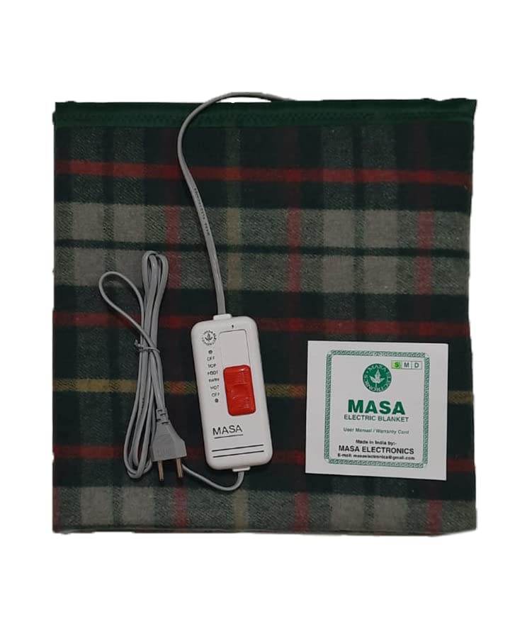 Wool Masa Electric Blanket, Single, Multicolor