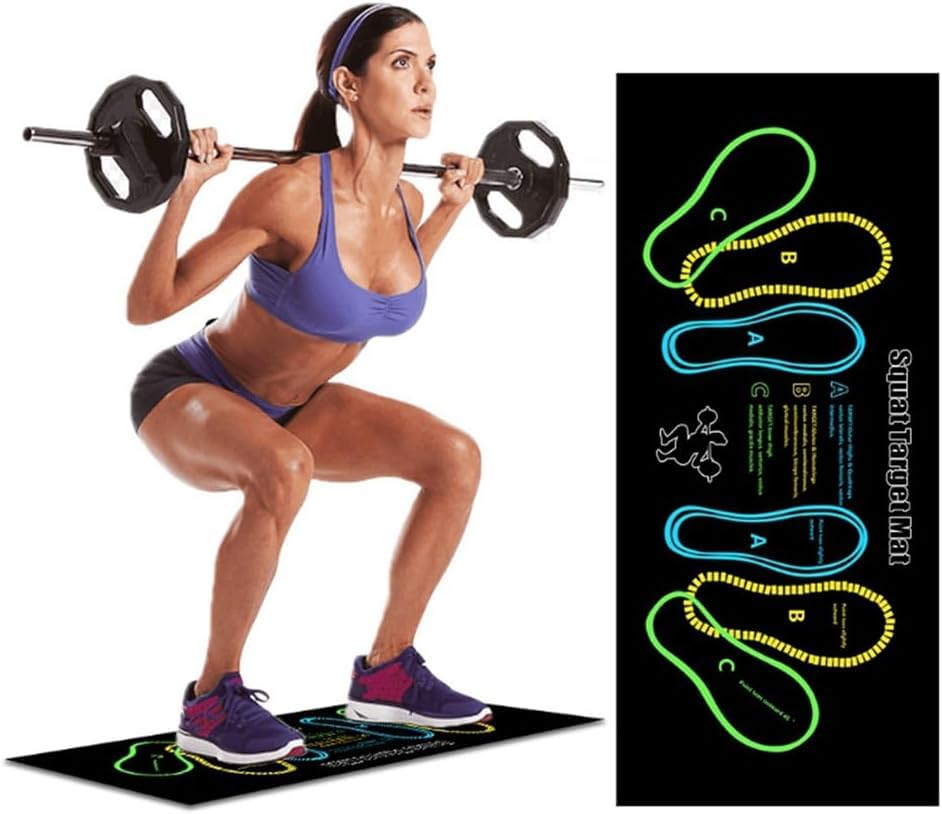 Clefairy Exercise Mat Perfect For Squats,Squat Support Pad With Foot Placement Guide,Squat Target Mats,Platform for Proper Stance in Deadlifts & Squats,Portable SquatGuide Mat,For Home Gym Men And Women-image-38
