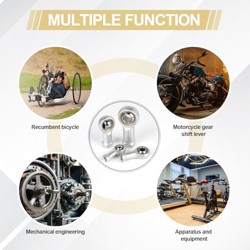 EFUTURETIME 4pcs Gelenkkopf Gelenklager M12, Gelenkkopf Lager mit Rechtsgewinde aus Lagerstahl, Sphärische Gleitstangenenden SI12T/KM(PT) zum Verschiedene Mechanische Geräte
