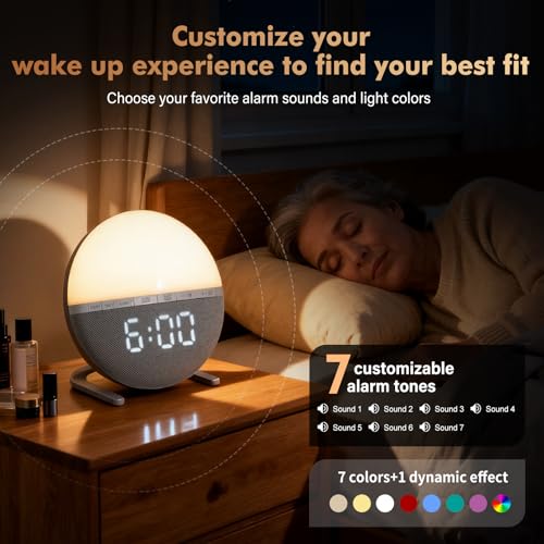 Reloj Despertador Sunrise para Dormitorios con Luz Suave miniatura 4