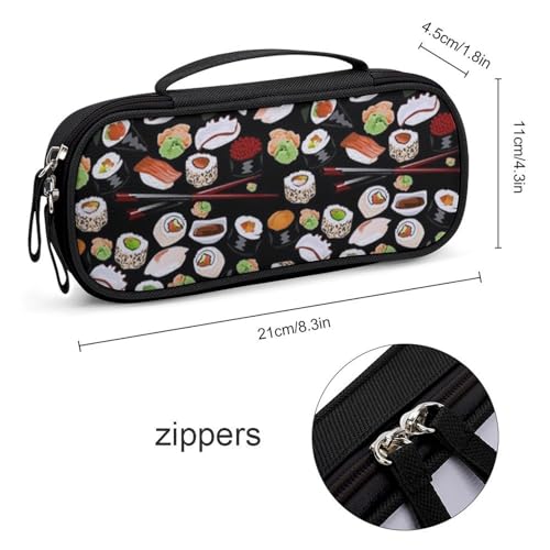 Bolsa de sushi japonesa negra para organizar tus cosméticos y bolígrafos en cada viaje 2