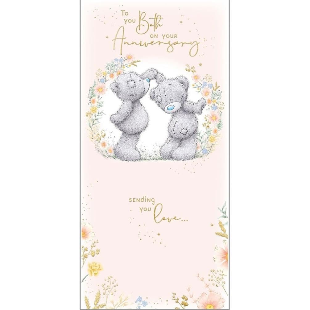 Me To You Tatty Teddy Anniversary Card To You Both With Gold Foil Detail 4x8 inches - Official Collection