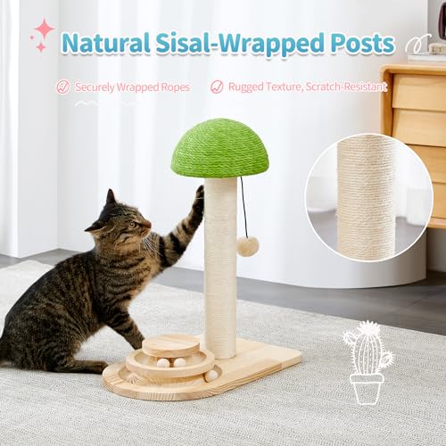 Rascador para gatos con diseño de hongo 20 pulgadas beige miniatura 6