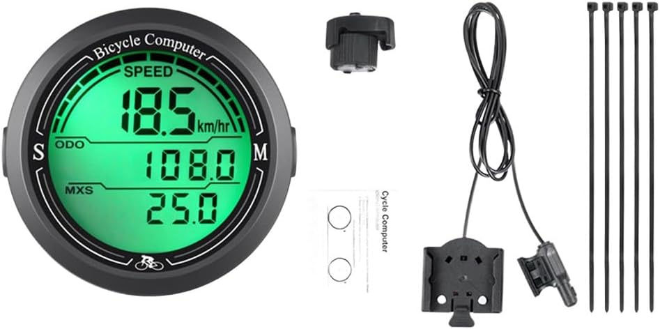 para computadora de bicicleta con gran pantalla LCD retroiluminada, impermeable IPX4 y velocímetro odómetro a prueba de golpes para montar por la