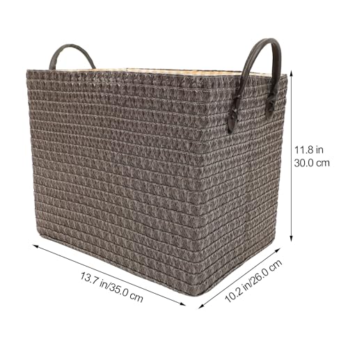Cesta de almacenamiento tejida café de 35x26x30 cm para ropa 6
