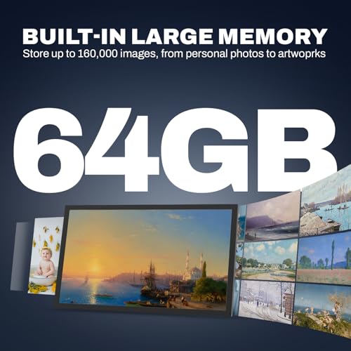 Image of 32 inch Large Digital Picture Frame, 64GB, Anti-Glare Non-Touch, WiFi Wall-Mount Frame for Home /Business, 1920x1080 FHD, Share via App, Email, USB & Micro SD, Remote Included, Black
