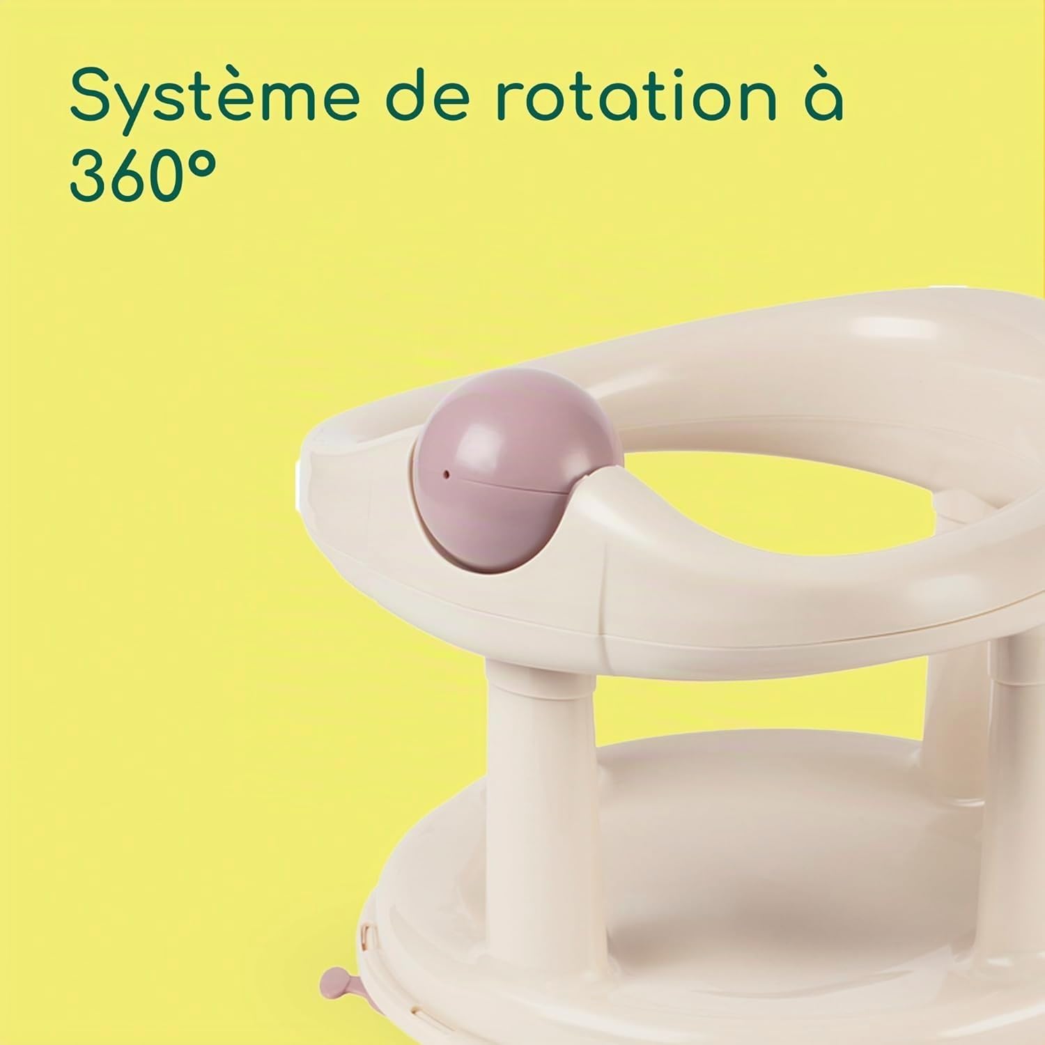 Bebeconfort Siège de Bain Pivotant Bébé Ergonomique 6-12 mois 10 kg Beige