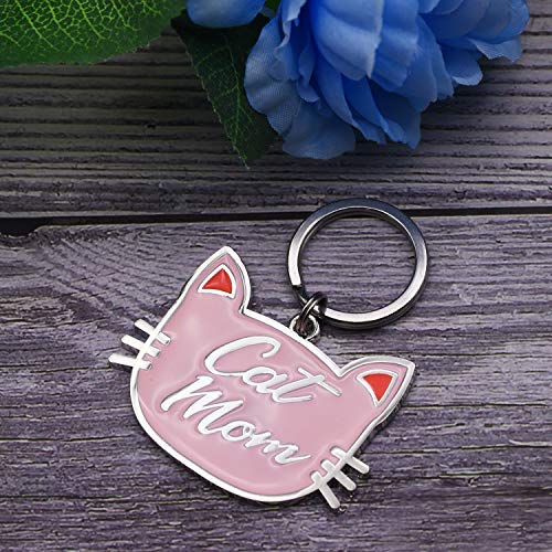 Melix Home Pink Cat Keychain Cat Mom Gifts For Cat Lovers Gifts For Women Jewelry (Keychain) #TOP6