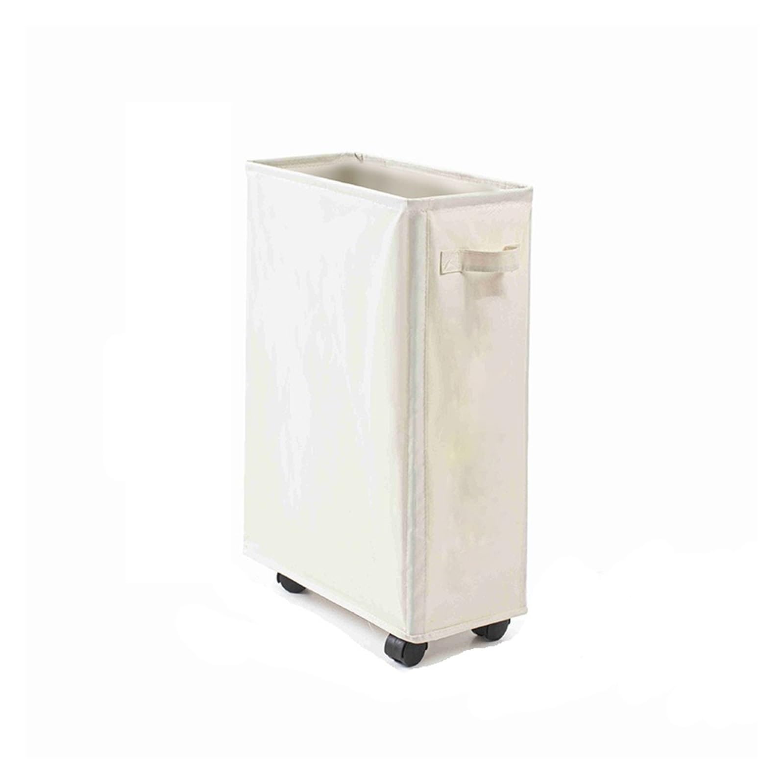 1pc Laundry Basket with Wheels and Lid, Closed Dirty Clothes Hamper for Bedroom & Dorm(39x19x56 white)