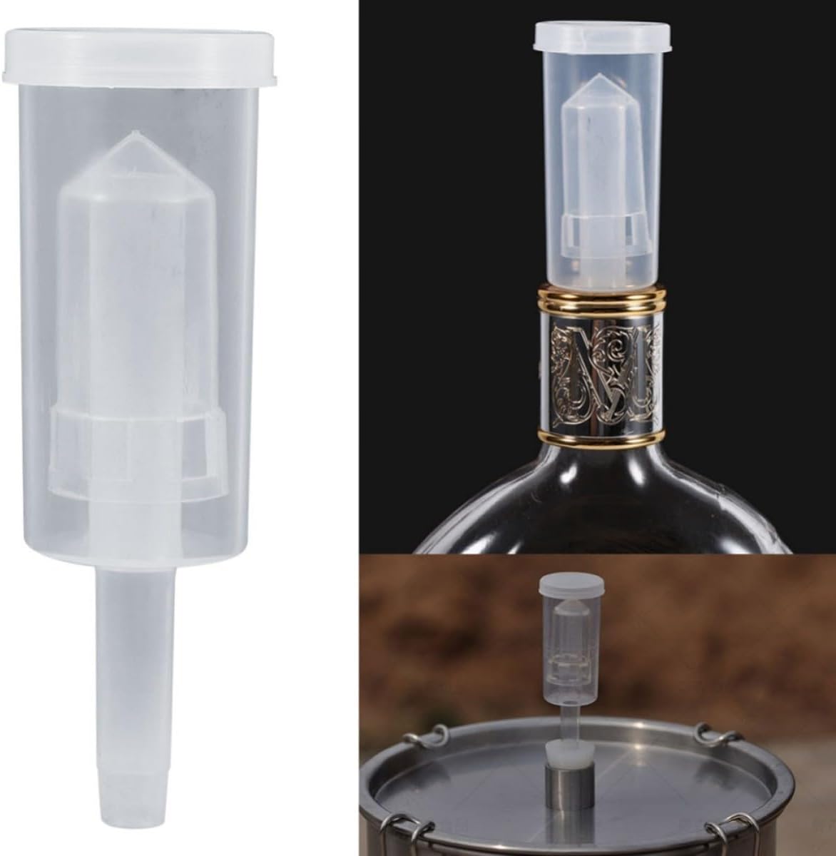 Three Piece One Way Fermentation Airlock Valve PP for Domestic Wine Making